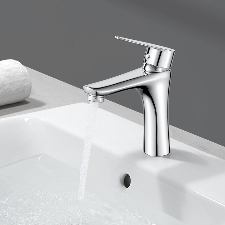 Wasserhahn Bad Chrom, Waschtischarmatur Bad Armatur Mischbatterie Waschbeckenarmatur Einhebelmischer