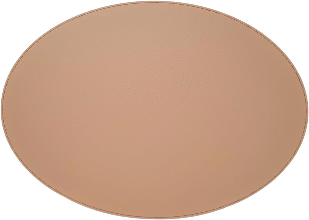 Nikalaz Oval Platzsets aus Recyceltem Leder, 4 Stück Tischsets, Tisch-Matten, Platzdeckchen 45.7 x 3
