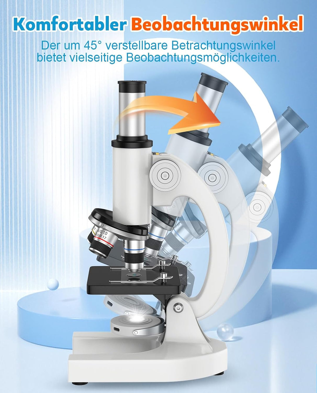 40X-2000X Mikroskop für Kinder Schüler Erwachsene: Biologie Monokulares Mikroskop für Labor, Zuhause