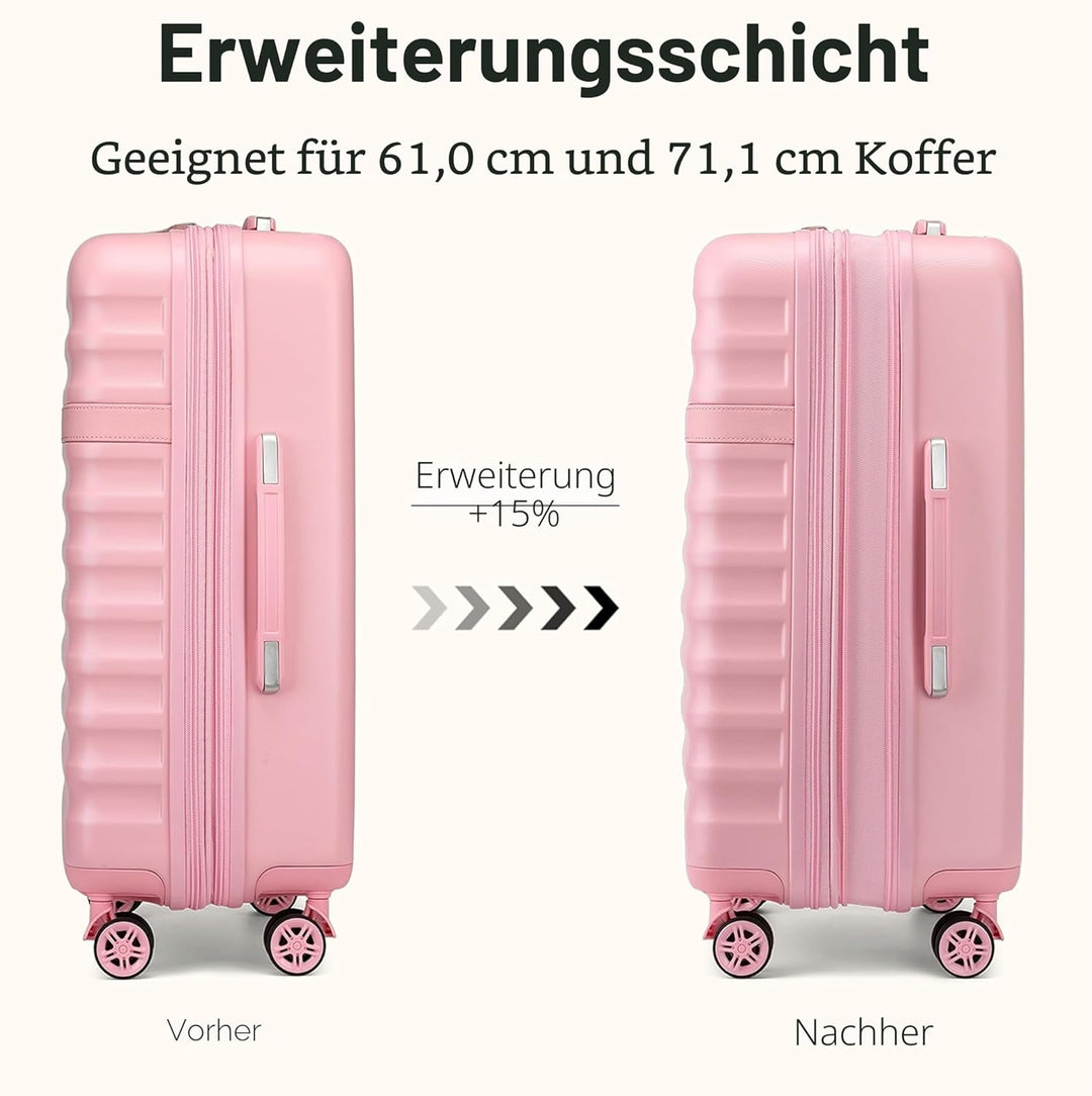 KONO Koffer Trolley Gross Koffer Reisekoffer von ABS+PC Hartschalenkoffer mit 4 Rollen TSA Schloss (