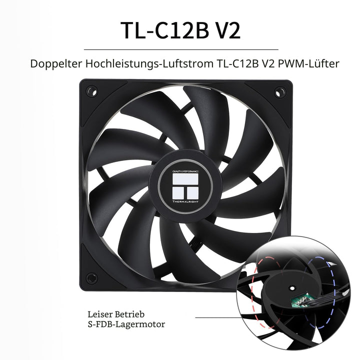 TR Phantom Spirit 120 SE Black CPU, CPU-Kühler mit 7 Heatpipes, zwei 120 mm PWM Lüfter, AGHP 4.0, fü