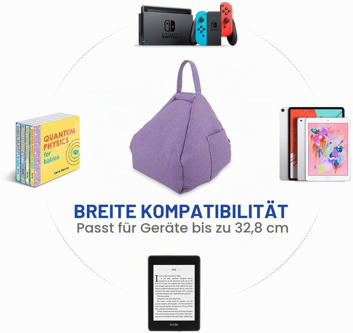 MoKo Tablet Kissenständer, Weich Sitzsack Kissenhalter für bis zu 12.9" Tablet ipad Air 5 10.9, iPad