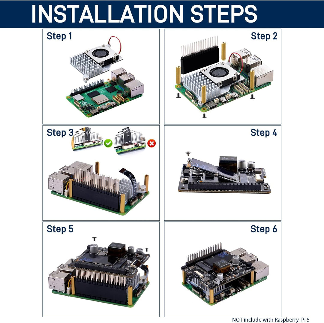 GeeekPi P31 M.2 NVME M-Key PoE+ HAT with Official Active Cooler for Raspberry Pi 5, Support M.2 NVMe