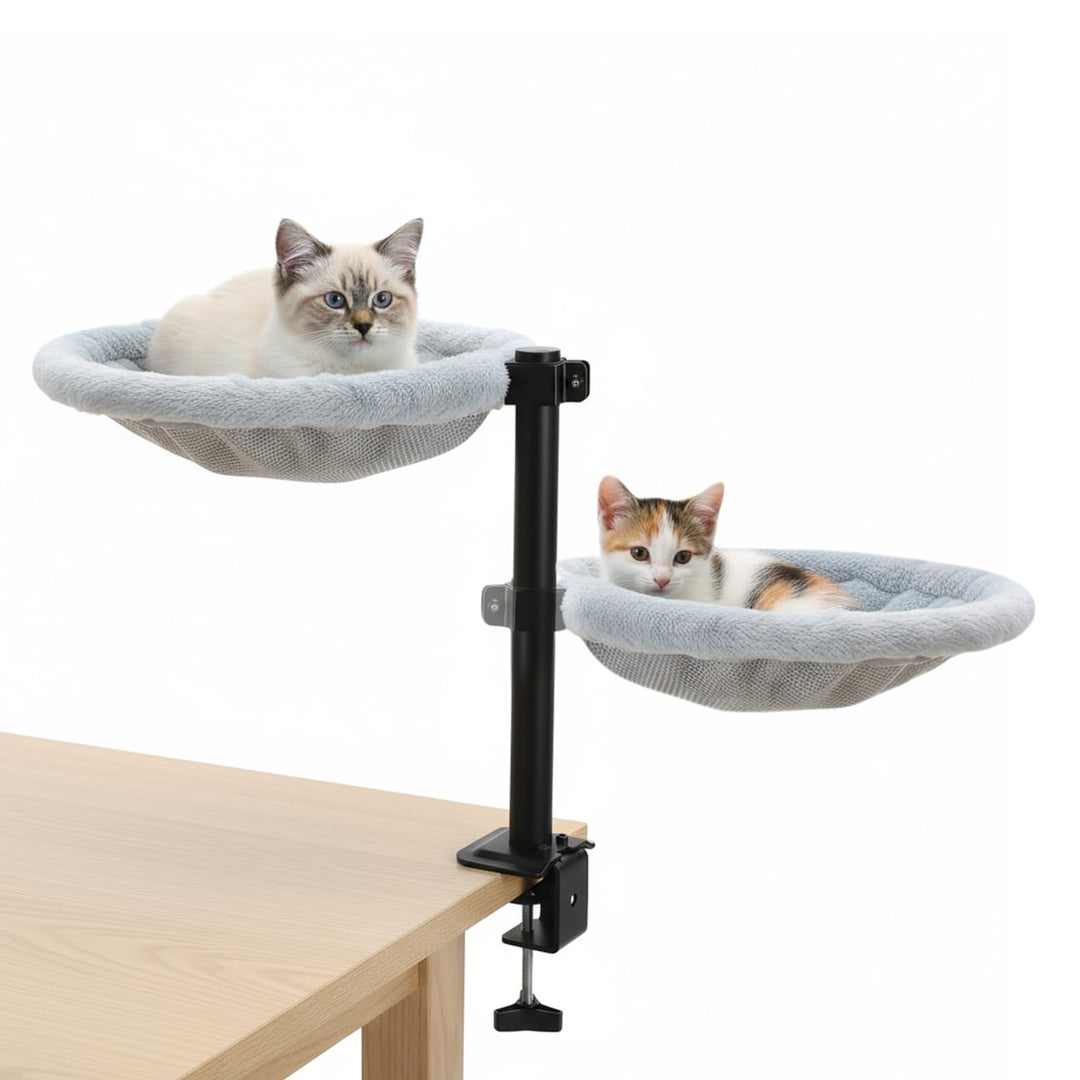 katzenbett Schreibtisch,katzenbett 360° drehbar und höhenverstellbar weiche katzenhängematte mit 2 w