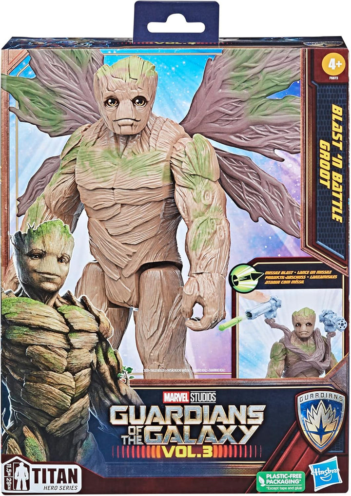 Marvel Studios Guardians of The Galaxy Vol. 3 Titan Hero Serie Deluxe Blast 'N Battle Groot Action-F