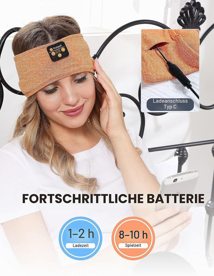 Schlafkopfhörer Bluetooth-Stirnband, Upgrage Soft Sleeping Wireless Music Sport Headbands, Long Time