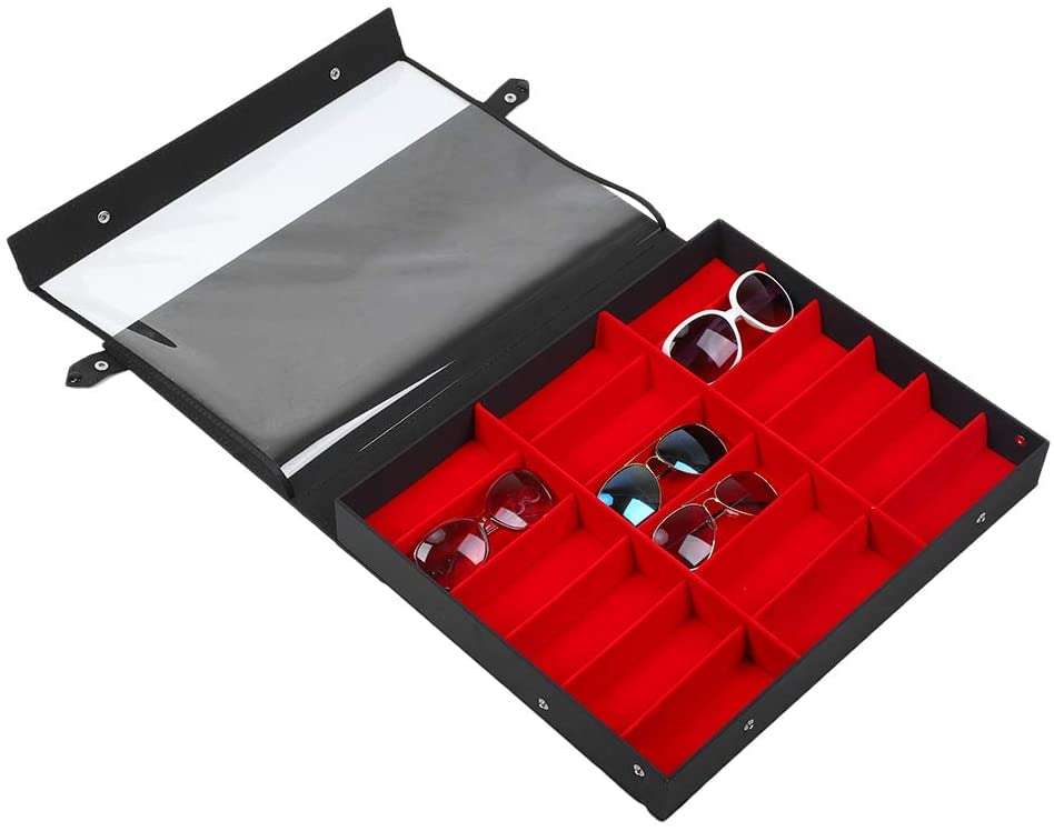 Skybook Brillenbox für 18 Brillen Aufbewahrungsbox und Ständer für Haus und Geschäft Organizer für B