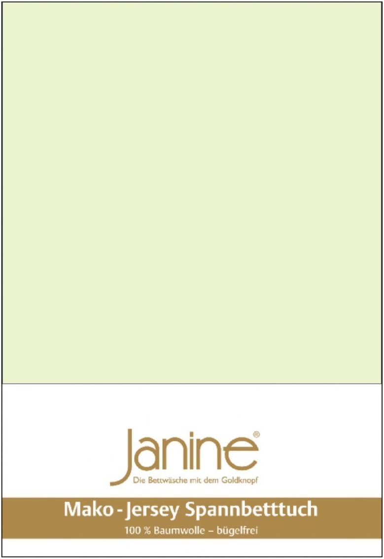 Janine Spannbetttuch 5007 Mako Jersey 180/200 bis 200/200 cm Limone Fb. 06 180/200 cm - 200/200 cm L