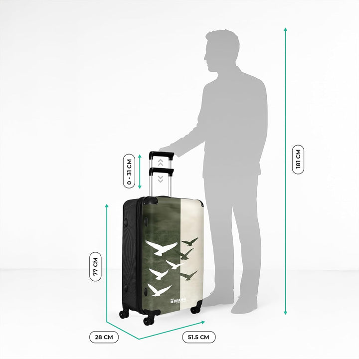 NoBoringSuitcases.com® Koffer XL Gross 77x51.5x28 cm Reisekoffer mit 4 Rollen Leicht Trolley Hartsch