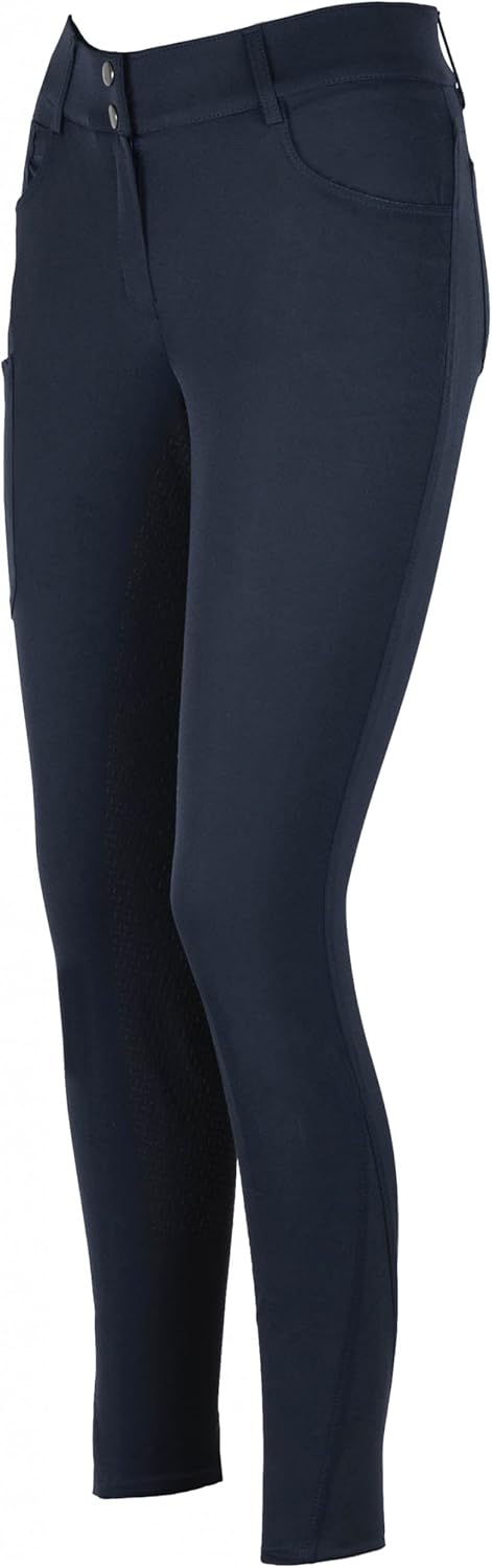 Lazura - Damen Reithose Pia | Vollbesatz aus Silikon | Reiterhose mit seitlicher Handytasche & 4 Ein
