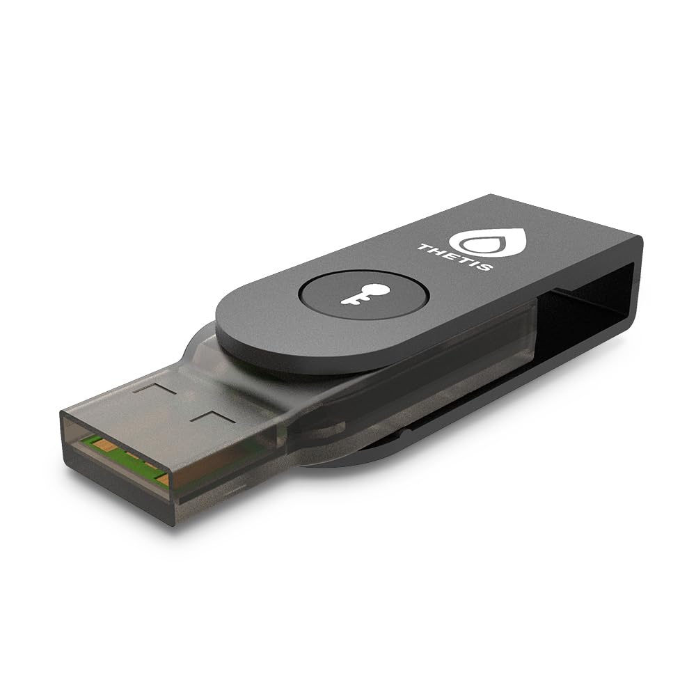 Thetis Pro-A FIDO2-Sicherheitsschlüssel-Passkey-Gerät mit USB A und NFC, TOTP/HOTP-Authentifikator-A