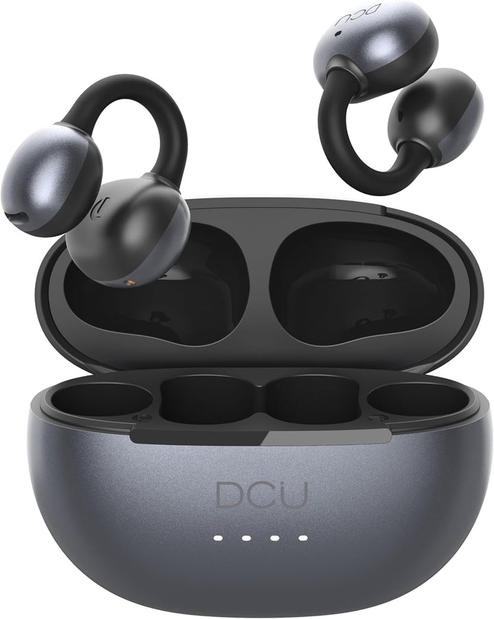 DCU TECNOLOGIC Kabellose Kopfhörer AirClip, Bluetooth 6.0, Open-Ear mit Clip-Design, 20 Stunden Wied