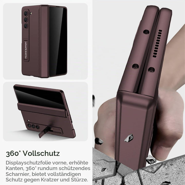 Miimall Kompatibel mit Samsung Galaxy Z Fold 5 Hülle mit Displayschutz Anti-Peeping+Magnetischer Sch