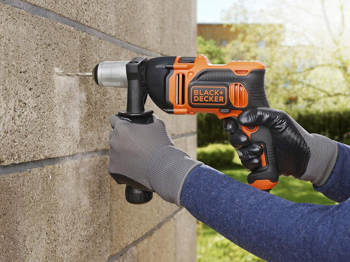 Black+Decker 550W 1-Gang Schlagbohrmaschine (Schlagbohrer, 13mm Schnellspannbohrfutter, Konstanter R