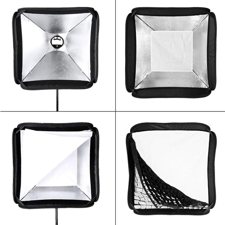 Godox Softbox Soft Light Modifikator Box mit Gitter 80 x 80 cm mit S2 Typ Blitzhalterung, Bowens-Hal