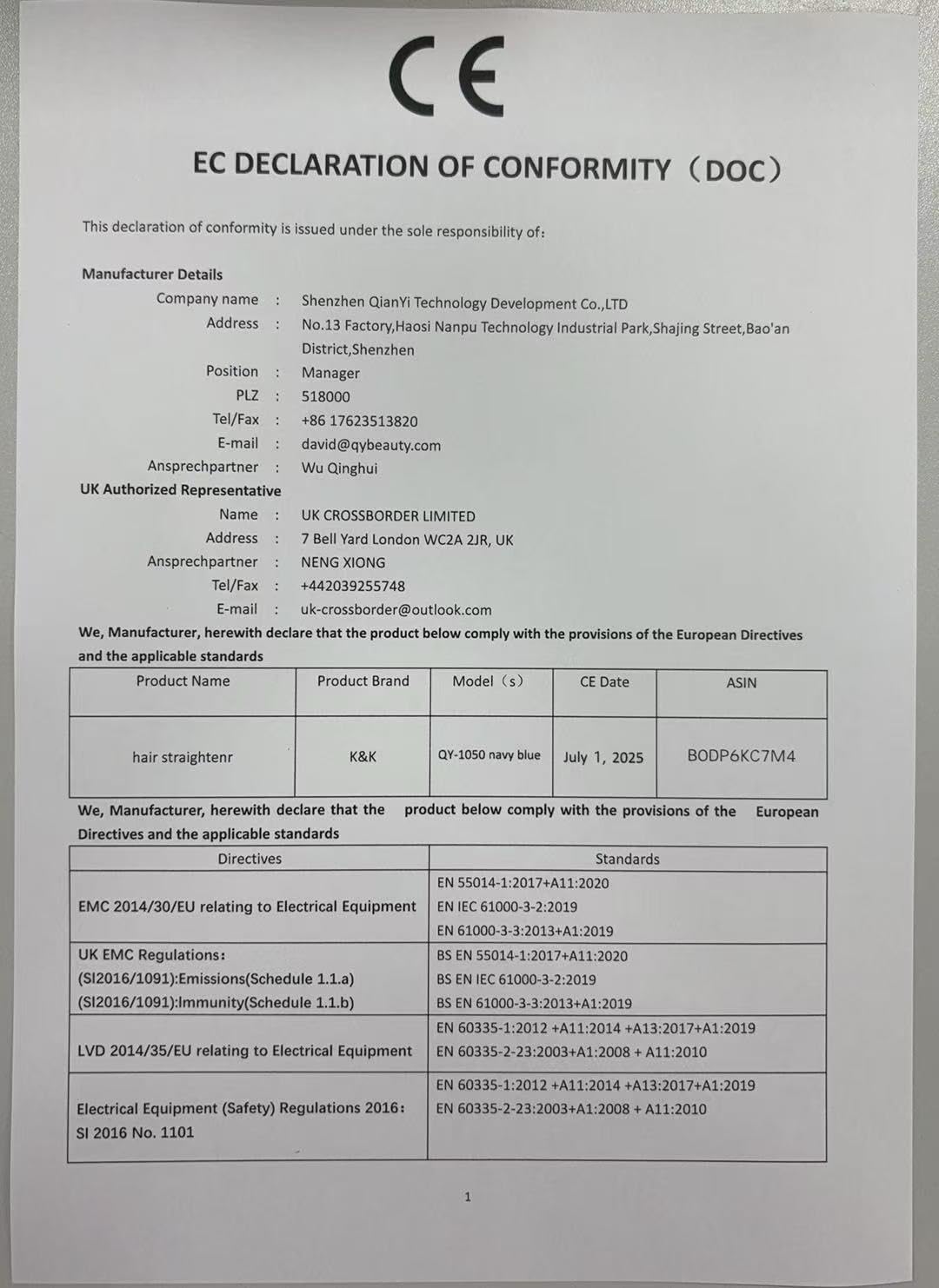 K&K Extra Breit Glätteisen 45mm Breites 3D Schwebendes Keramikbeschichtung Platten Haarglätter 50-23