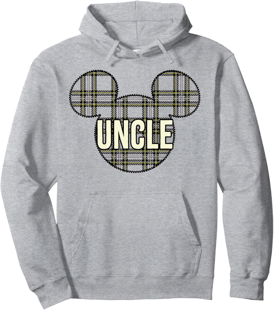 Disney Mickey And Friends Christmas Plaid Mickey Uncle Pullover Hoodie