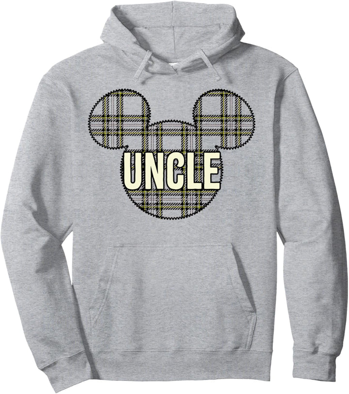 Disney Mickey And Friends Christmas Plaid Mickey Uncle Pullover Hoodie