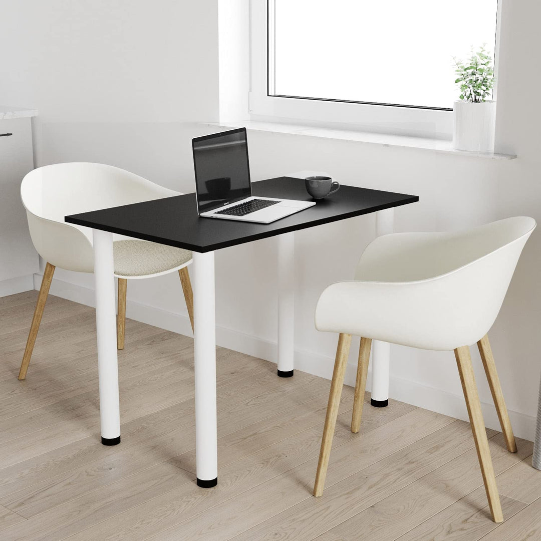 AKKE 60x40 | Esszimmertisch - Esstisch - Tisch mit weissen Beinen - Küchentisch - Bürotisch | SCHWAR