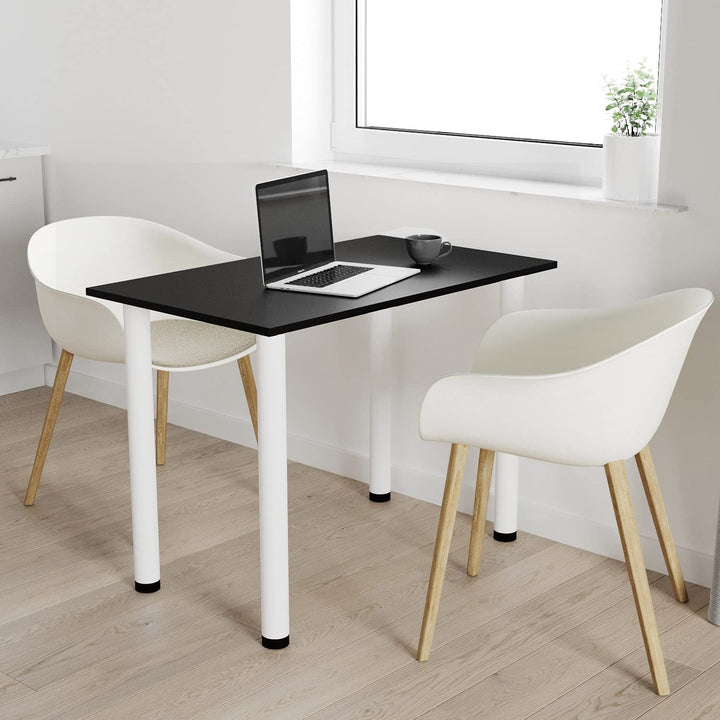 AKKE 60x40 | Esszimmertisch - Esstisch - Tisch mit weissen Beinen - Küchentisch - Bürotisch | SCHWAR