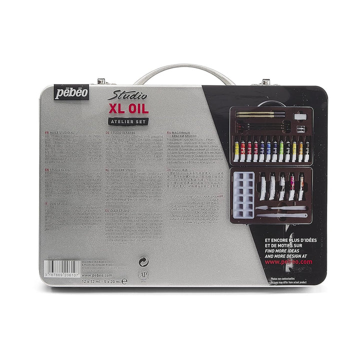 PEBEO 920610 Fine Oil Metal Atelier Collection Etui Artist Pen, Metallsammelkasten, Set