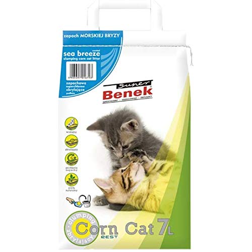 Super Benek Unglaublich effiziente Geruchsneutralisierung Mais Katze Meeresbrise Klumpstreu 3 x 7 Li