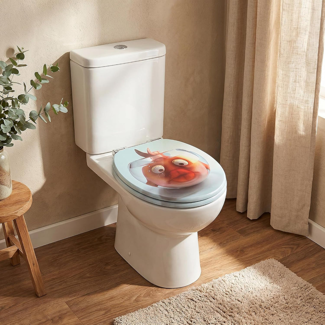 WC Sitz Mit Absenkautomatik,Hochwertige Und Stabile Antibakterieller Toiletten, MDF Holzkern,Stabile