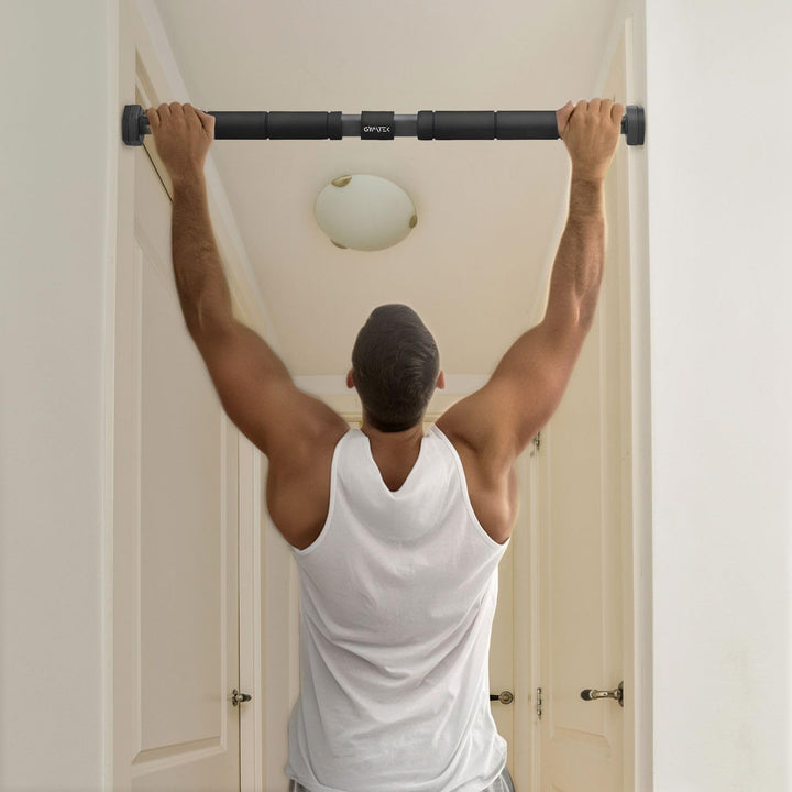 Gymtek® Klimmzugstange für Türrahmen Pull Up Bar Türstange - 65-100 cm Schwarz und rot, Schwarz und