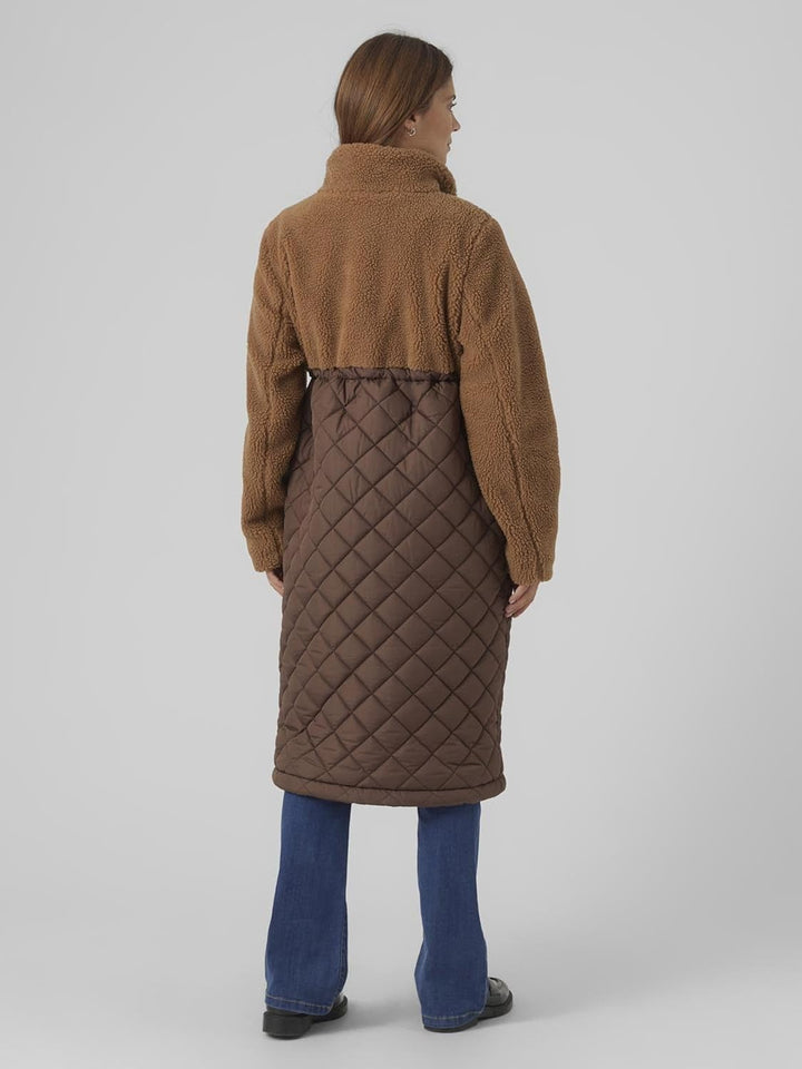 MAMALICIOUS Female Steppjacke Umstands-Jacke | Quilted jacket Tobacco Brown S, Tobacco Brown S