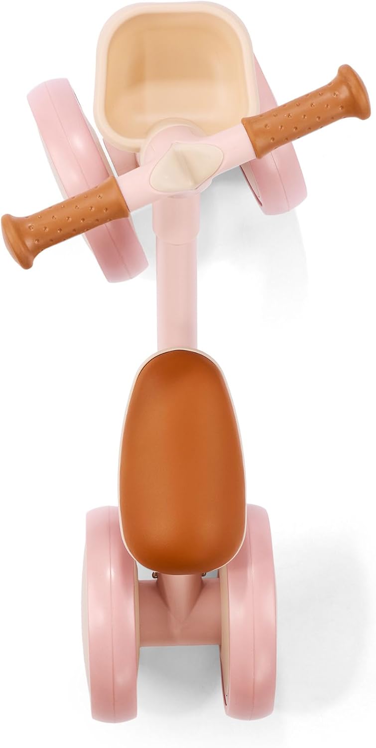 HyperMotion TOBI MINI Pinkes 4-Rad Laufrad für Kinder 12–36 Monate, Leichtes Rutschfahrzeug mit Korb
