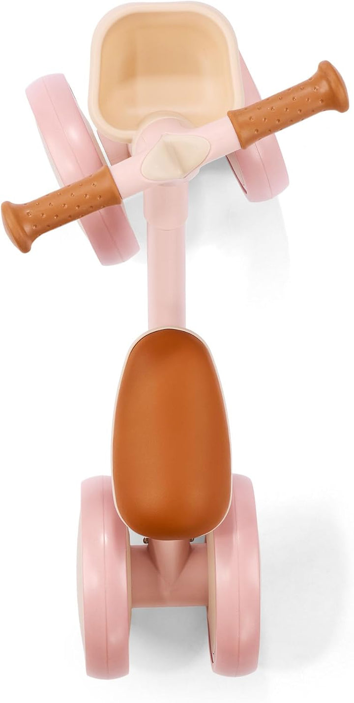 HyperMotion TOBI MINI Pinkes 4-Rad Laufrad für Kinder 12–36 Monate, Leichtes Rutschfahrzeug mit Korb