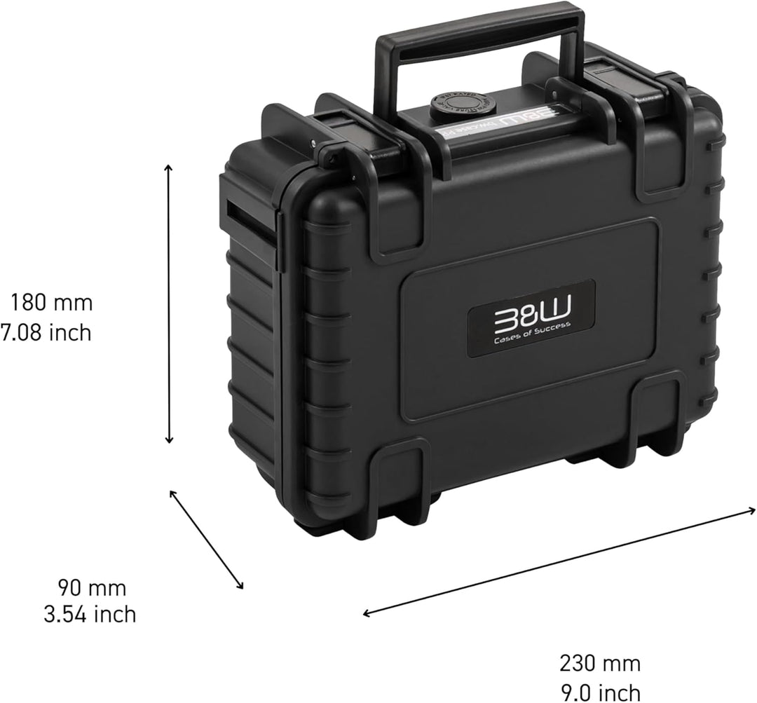 B&W Transportkoffer Outdoor Typ 500 gelb mit Würfelschaum Schwarz Typ 500 - Innenmass 20x14x8cm, Sch