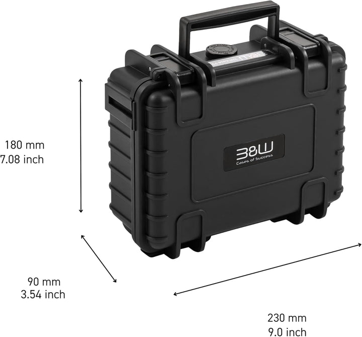 B&W Transportkoffer Outdoor Typ 500 gelb mit Würfelschaum Schwarz Typ 500 - Innenmass 20x14x8cm, Sch