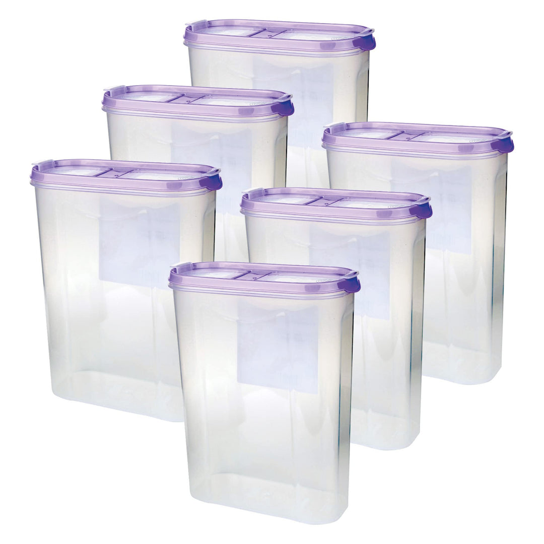 Bestgoodies Vorratsdosen mit Deckel (6er Pack - Lila) 2,8 Liter, Luftdicht Schüttdose BPA frei leben