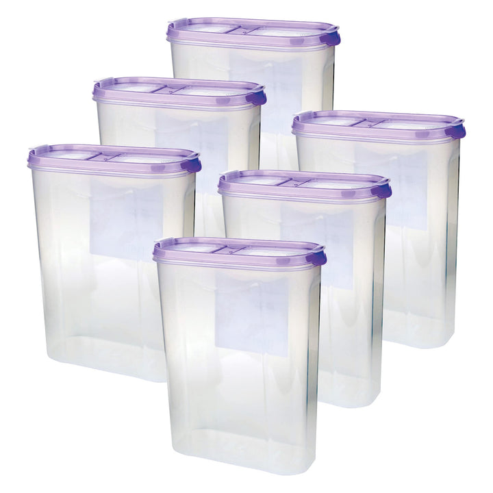 Bestgoodies Vorratsdosen mit Deckel (6er Pack - Lila) 2,8 Liter, Luftdicht Schüttdose BPA frei leben