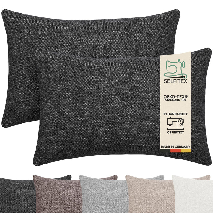 Selfitex 2er Set 40x60 cm, Sofakissen mit Füllung und Bezug, Dekokissen, Kopfkissen mit weicher Kiss
