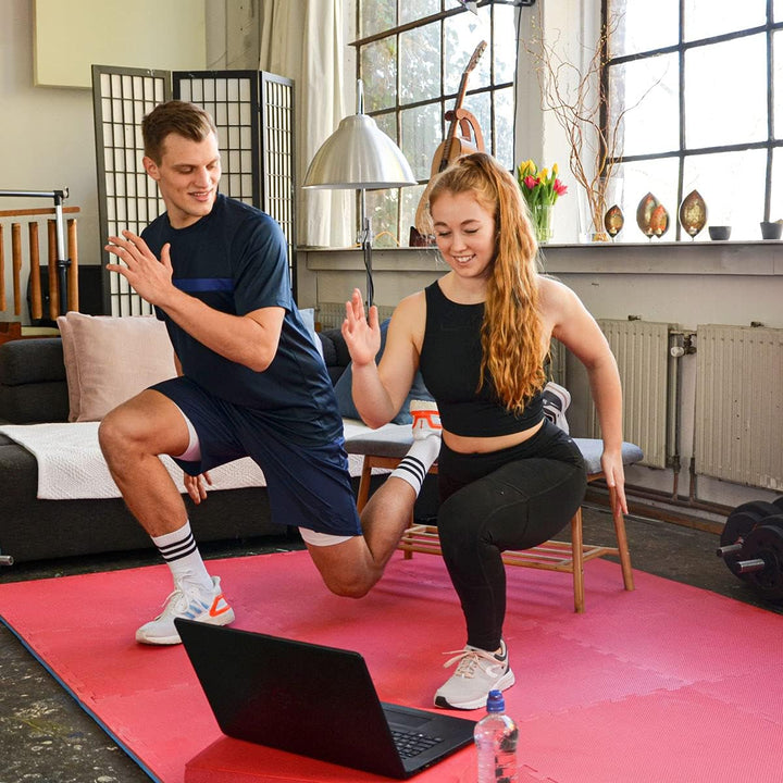 EYEPOWER Profi Fitnessmatte Dicke 2cm - versch. Sets 63x63cm Trainingsmatte - Bodenschutzmatte für F