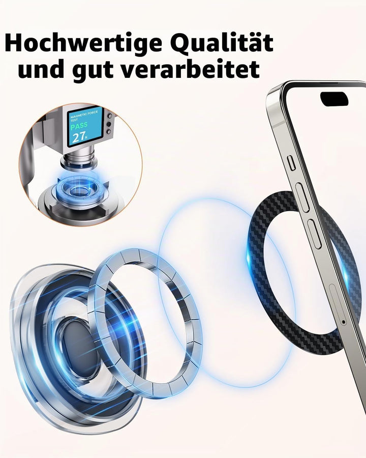 OQTIQ Handyhalterung Auto Getränkehalter – Kompatibel mit Mag-Safe, Lange Auszieharm & 360° Rotation