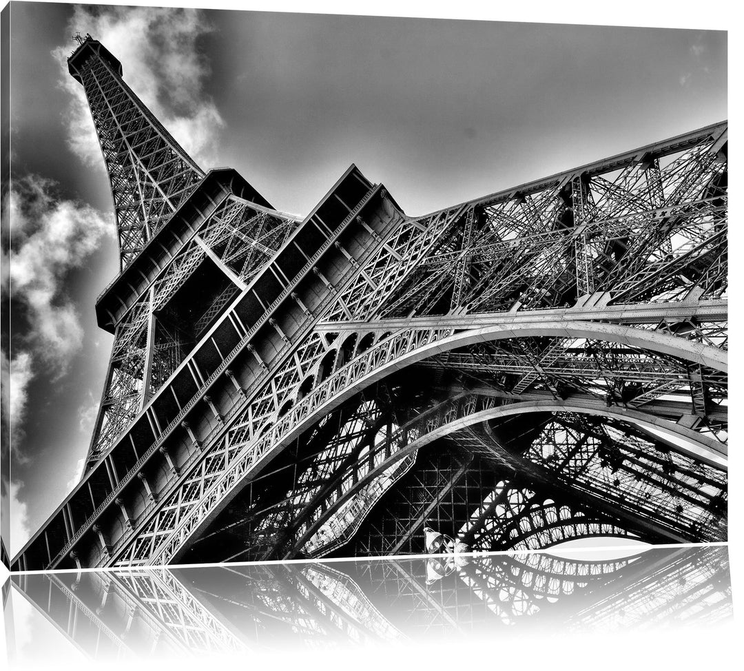 Monocrome, Gigantischer Eifelturm Paris, Format: 100x70 auf Leinwand, 100x70