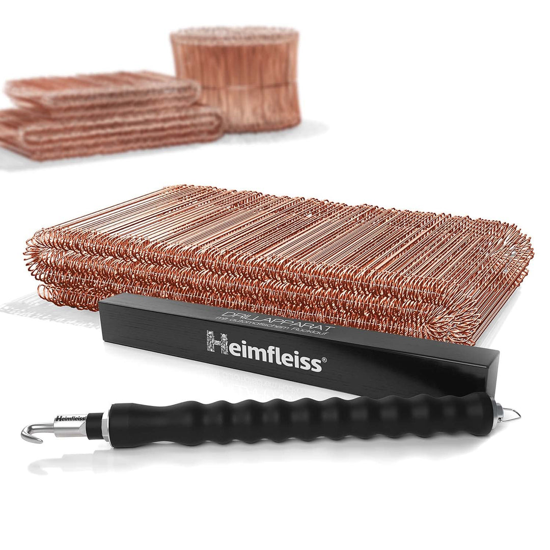 Heimfleiss® Drillapparat Driller + verkupfertem Rödeldraht 1,0 x 100-160 mm (500 Stk.) - hochwertige