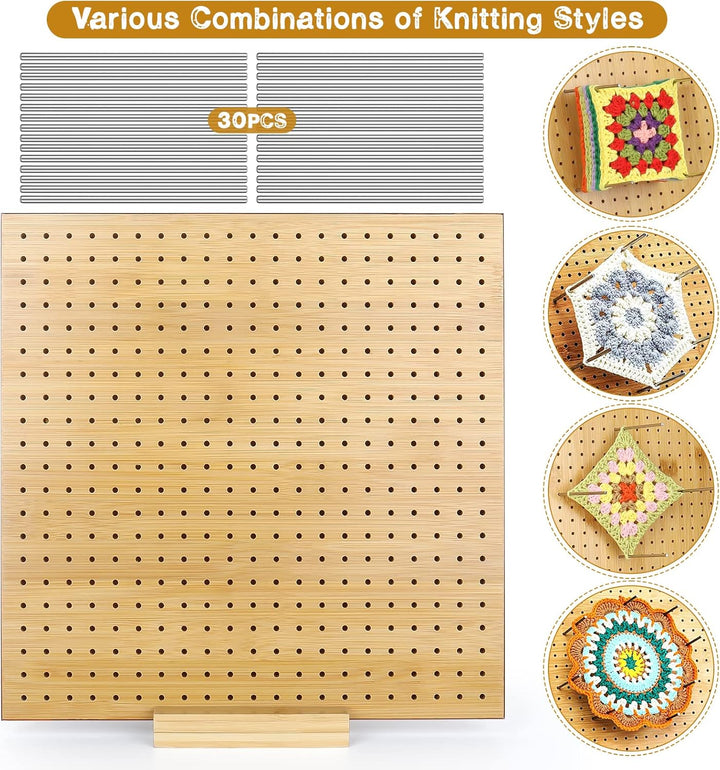 Coopay Granny Square Spanner Gross, 29 x 29 cm Sperrbrett für Granny Square, Wooden Blocking Board H