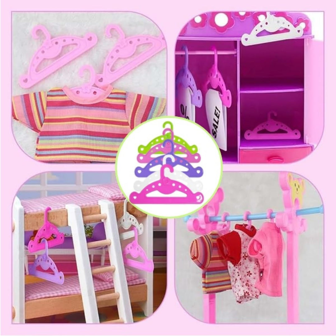 Baby Kleiderbügel,10 Stück Puppenkleiderbügel,Kunststoff Kleiderständer,Zubehör für den Puppenhausha