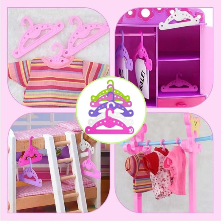 Baby Kleiderbügel,10 Stück Puppenkleiderbügel,Kunststoff Kleiderständer,Zubehör für den Puppenhausha