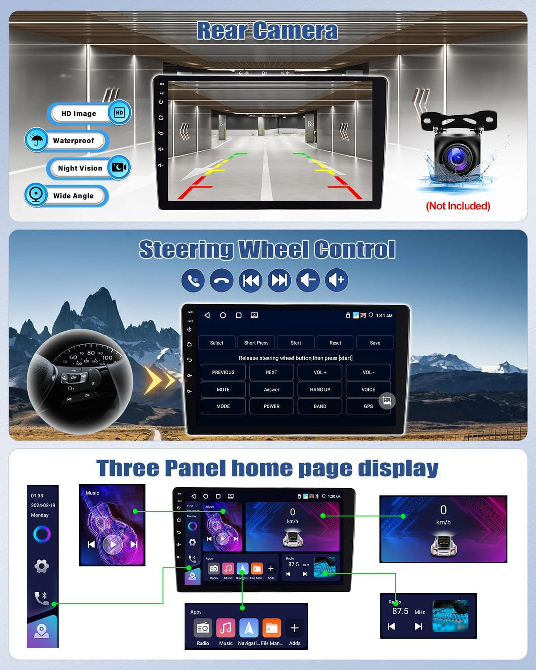 CAMECHO 4G+64G Android 15 Autoradio für Kia Sportage 3 III SL 2010-2016 mit Navi Carplay Android Aut