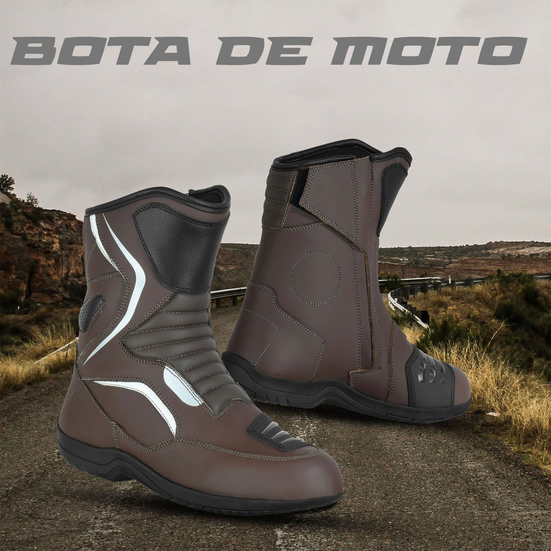 Vaster Moto Motorradschuhe für Herren, verstärkte Strassenschuhe, Motorradstossschutz, rutschfeste S