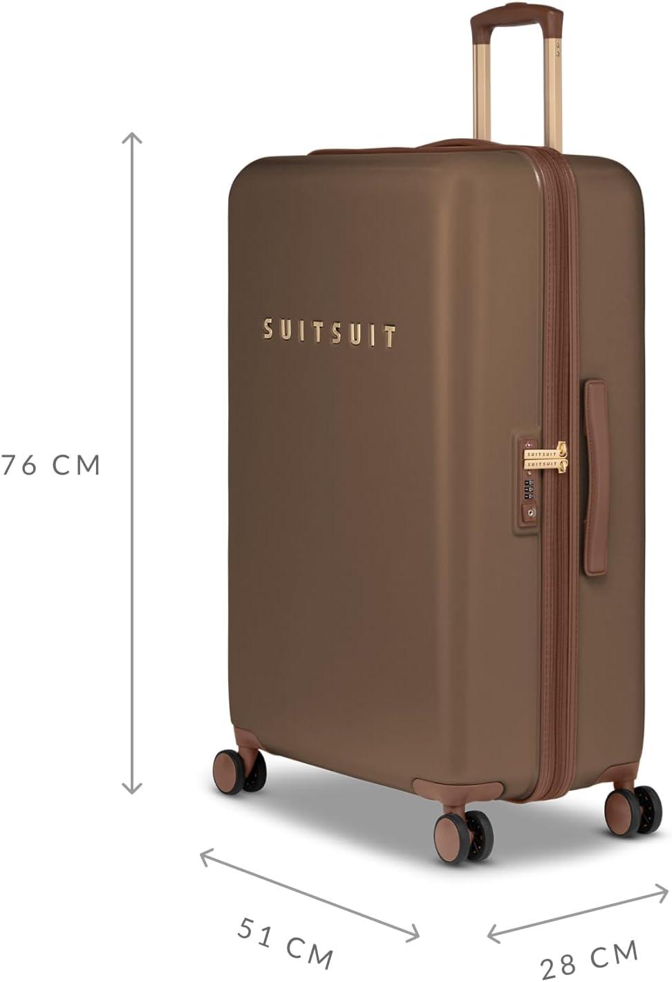 SUITSUIT Koffer Gross 76 cm - Hartschalen Reisekoffer mit Rollen - TSA-Schloss - 94 L - Fab Seventie