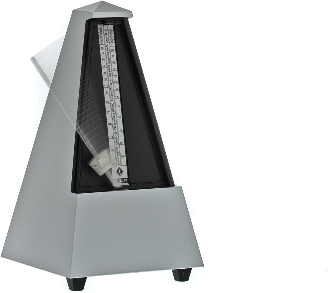 Wittner 903557 Taktell Pyramidenform Metronom Kunststoffgehäuse mit Glocke hellsilber-matt