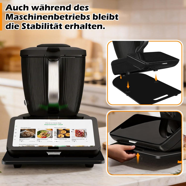 Gleitbrett für Thermomix TM7 Leicht Gleitendes Acryl Rollbrett Zubehör mit 360° rollen Stahlkugeln u