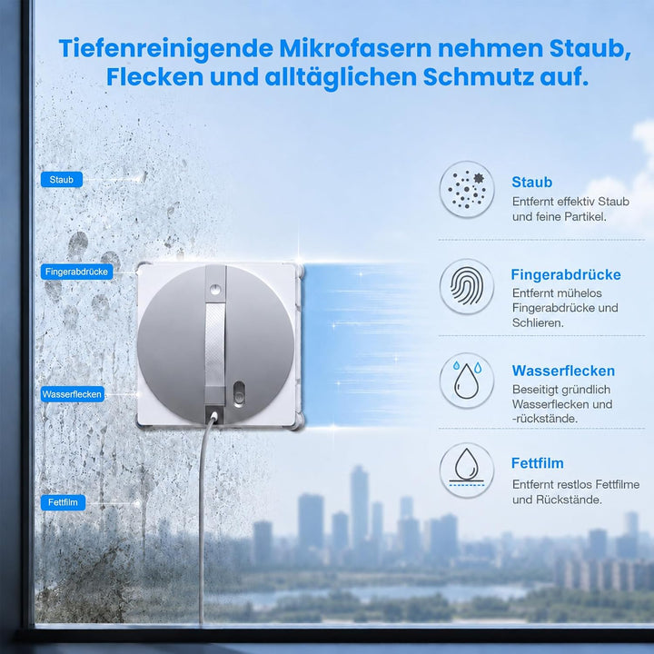 Reinigungstuch Ersatzteile für Ecovacs Winbot W3 Omni Fensterputzroboter | Waschbare Mikrofaser Wisc