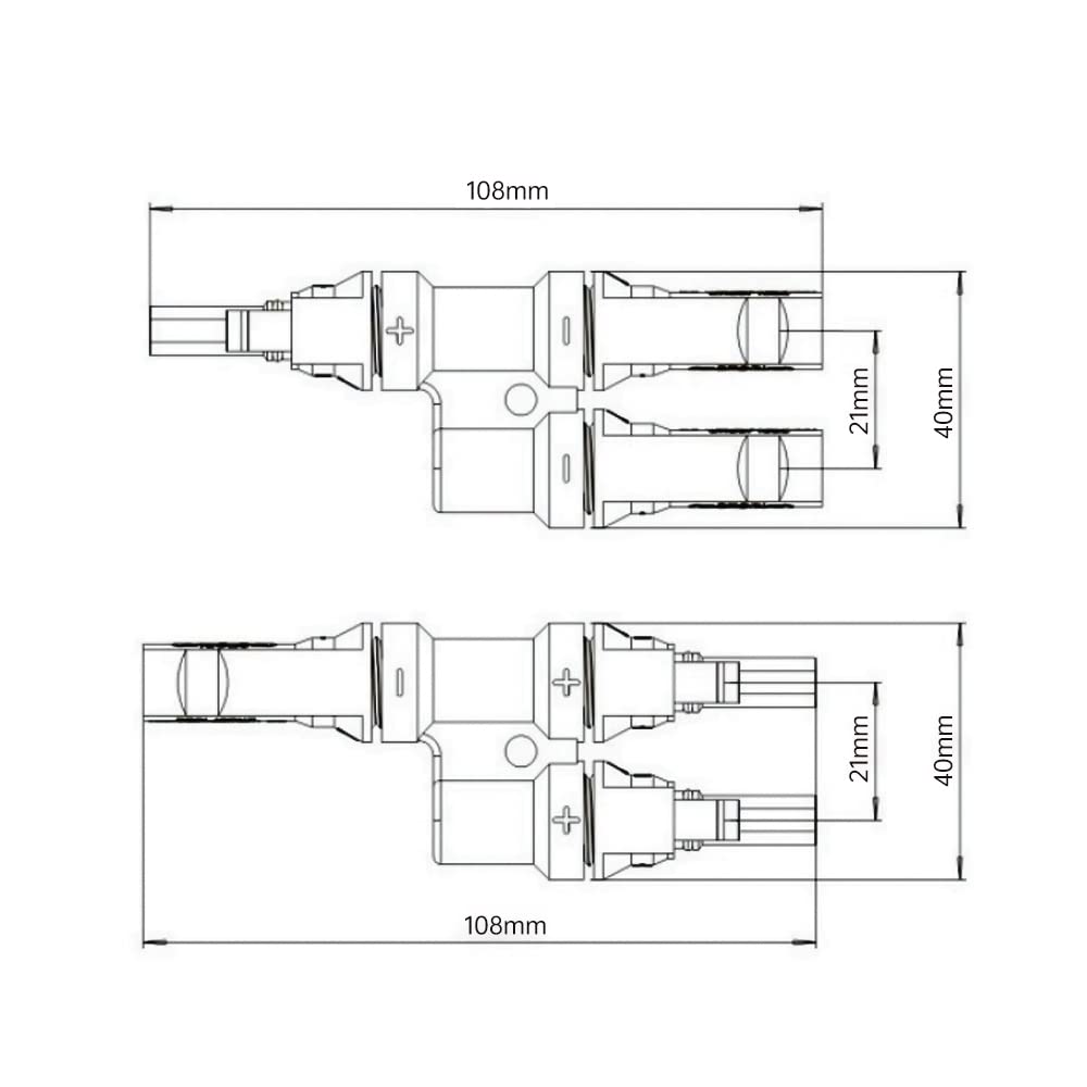 Y Stecker Männlich/Weiblich, Solar Photovoltaik Steckverbinder, T-Typ Solarstecker, Solarpanel Kabel